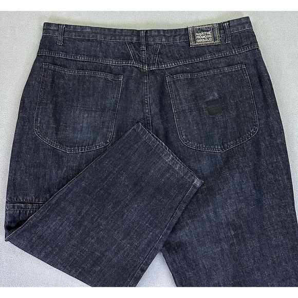Girdbaud Jeans Mens 44x27 Blue Dark Wash Baggy Drop Waist Hip Hop Y2K 90s - Picture 1 of 12